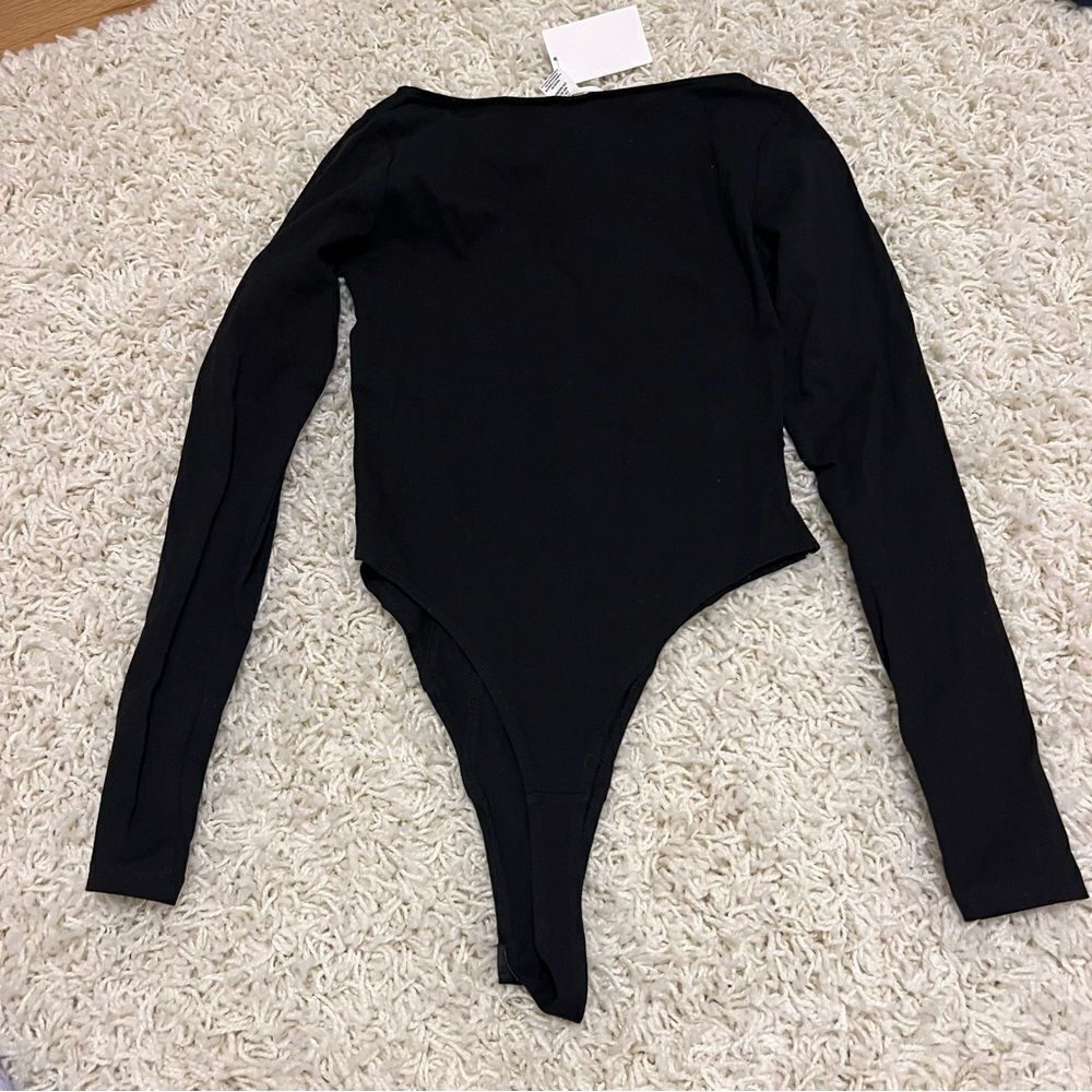 H&M Black Square Neck Long Sleeve Bodysuit - Picture 4 of 4